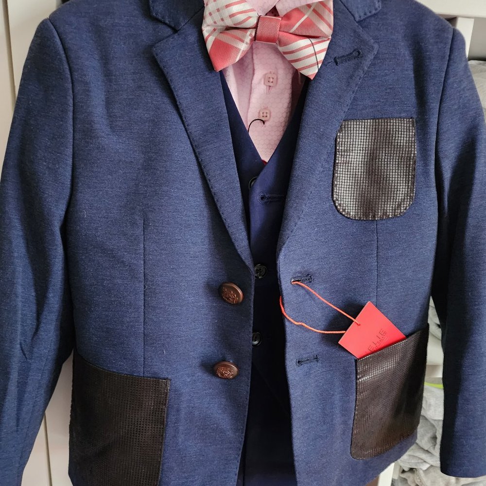 Boys NWT Elie Navy And Black Sport Jacket